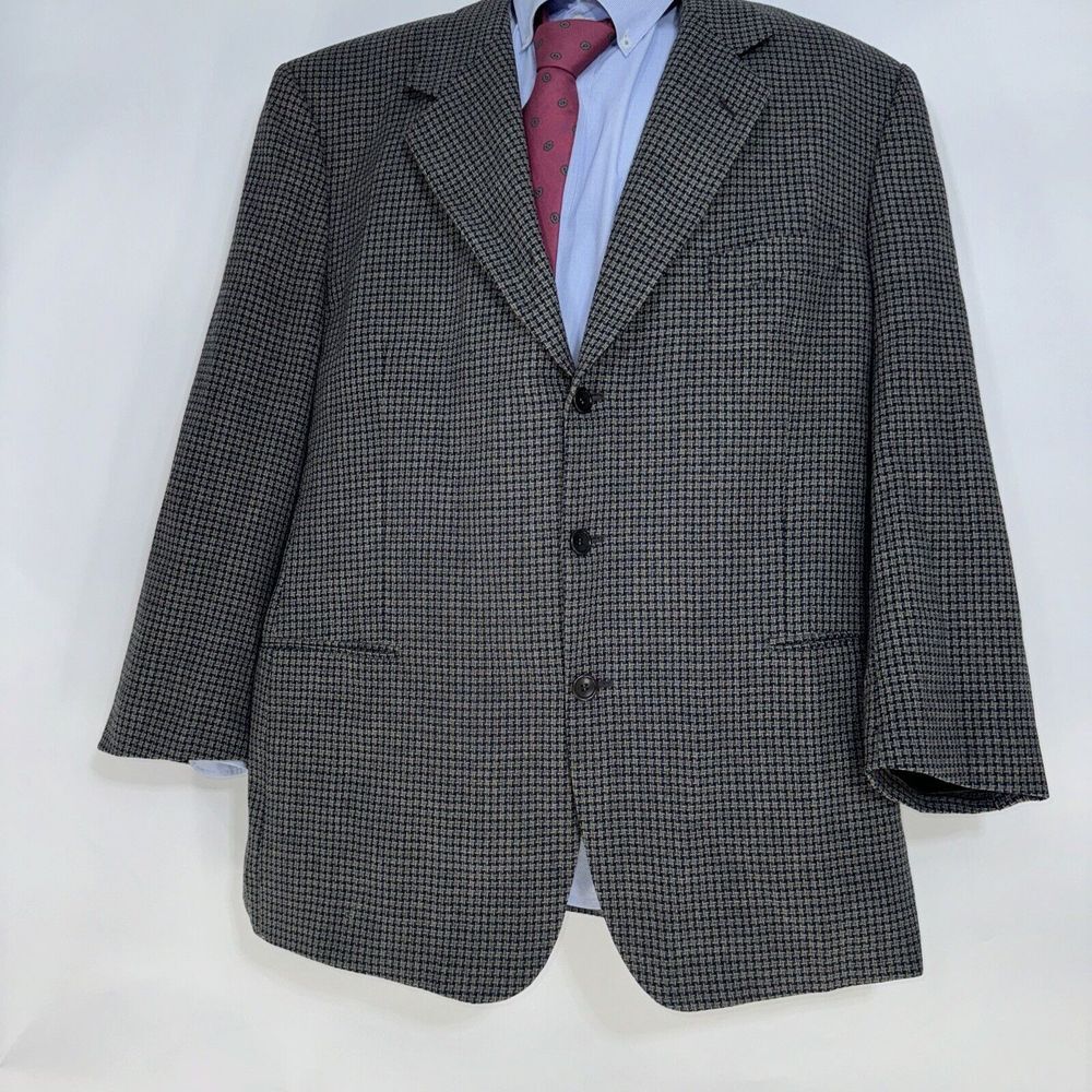 Assets by Andrew Fezza Pattern 100% Wool Suit Jacket 46R